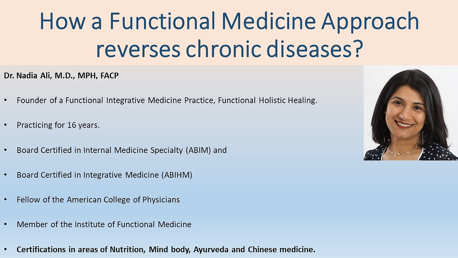 Functional Medicine Approach to Health